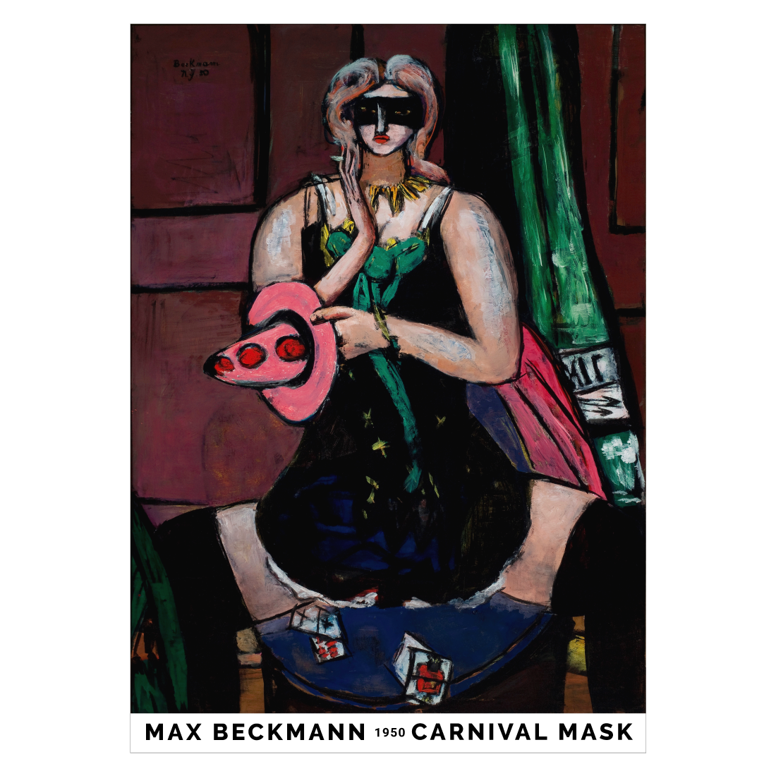 kunstplakat med Max Beckmann "Carnival Mask"