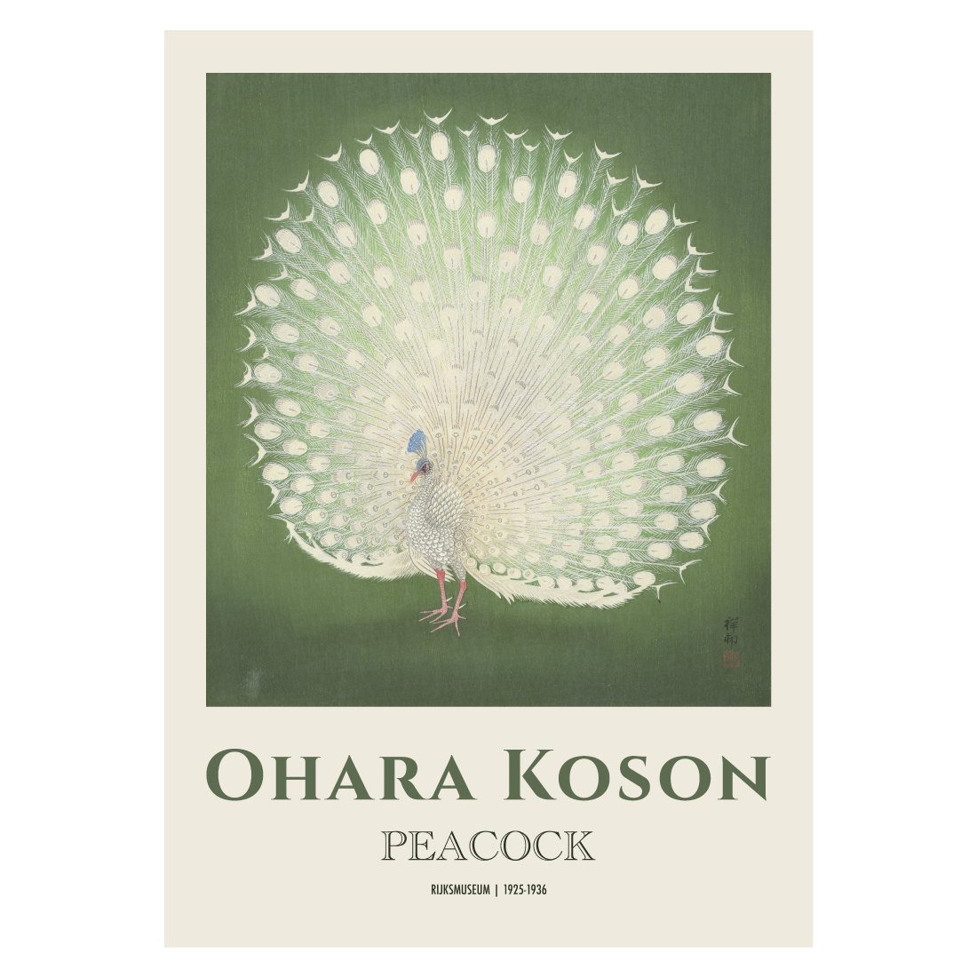 Kunstplakat med Ohara Koson "Peacock"