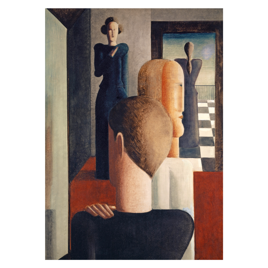 Kunstplakat med Oskar Shlemmers "Interior with Five Figures"