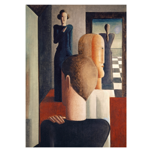 Kunstplakat med Oskar Shlemmers "Interior with Five Figures"