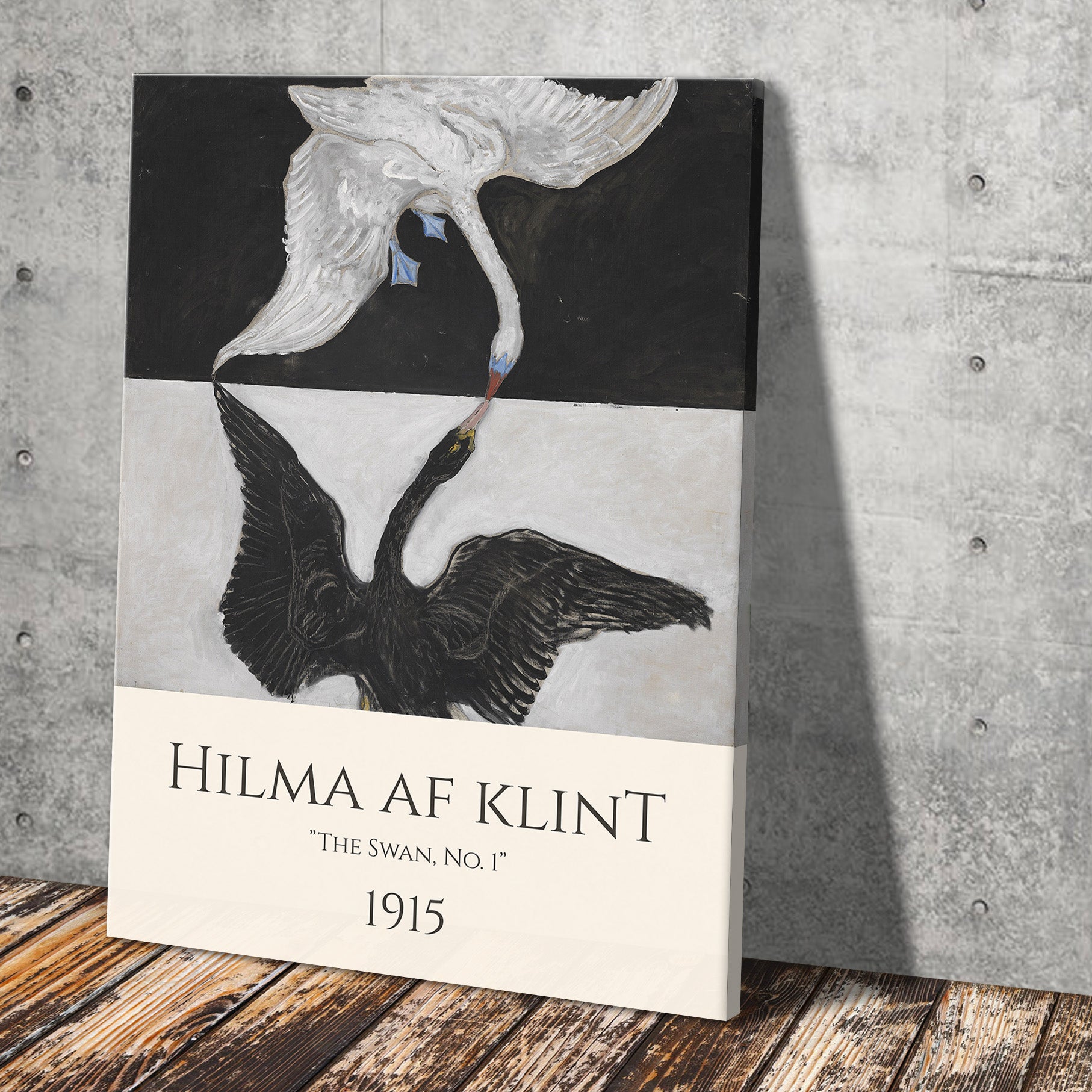 The swan no. 1 af Hilma af Klint som tryk på canvas