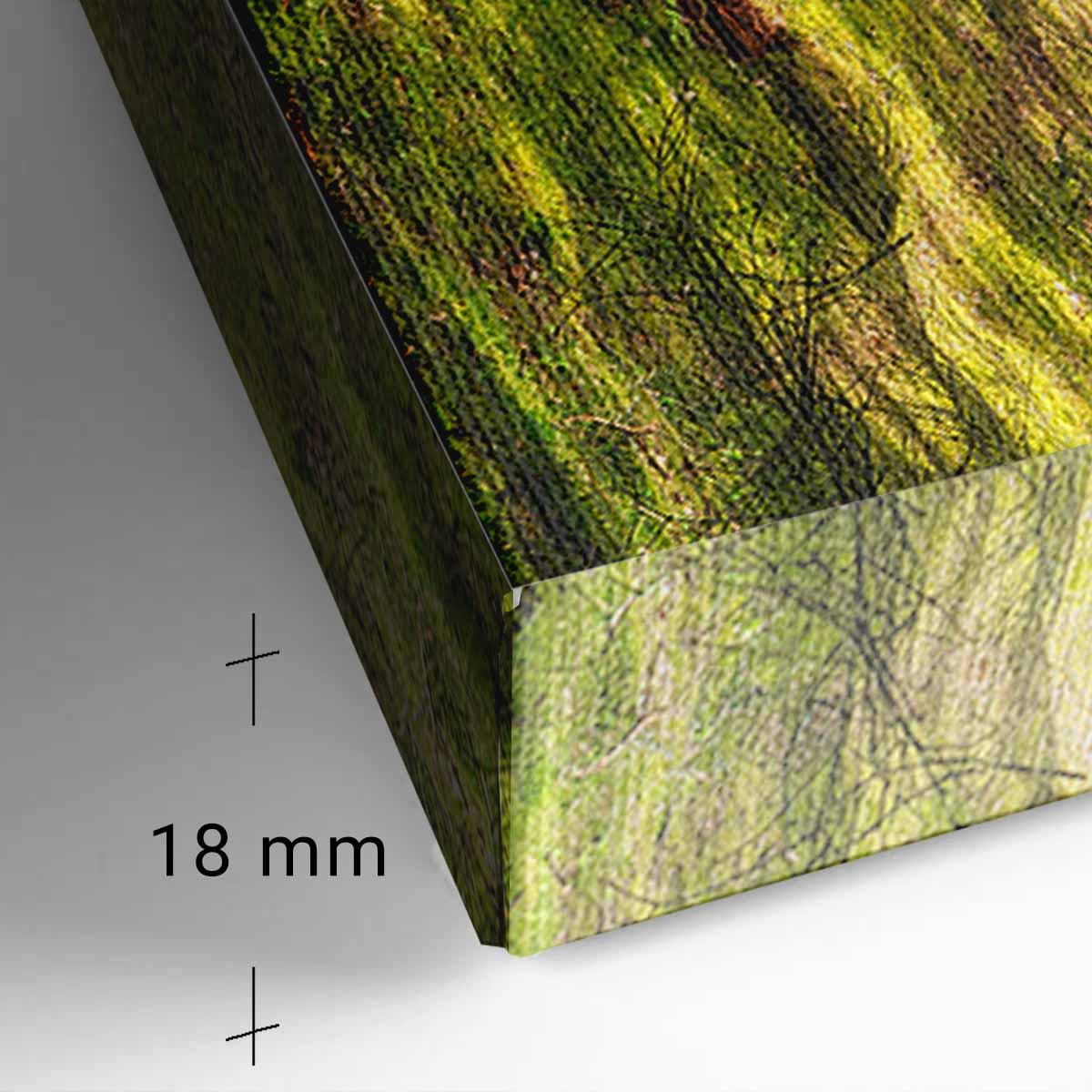 Lærredsbillede kantdetalje med skovmotiv fra Tisvilde Hegn