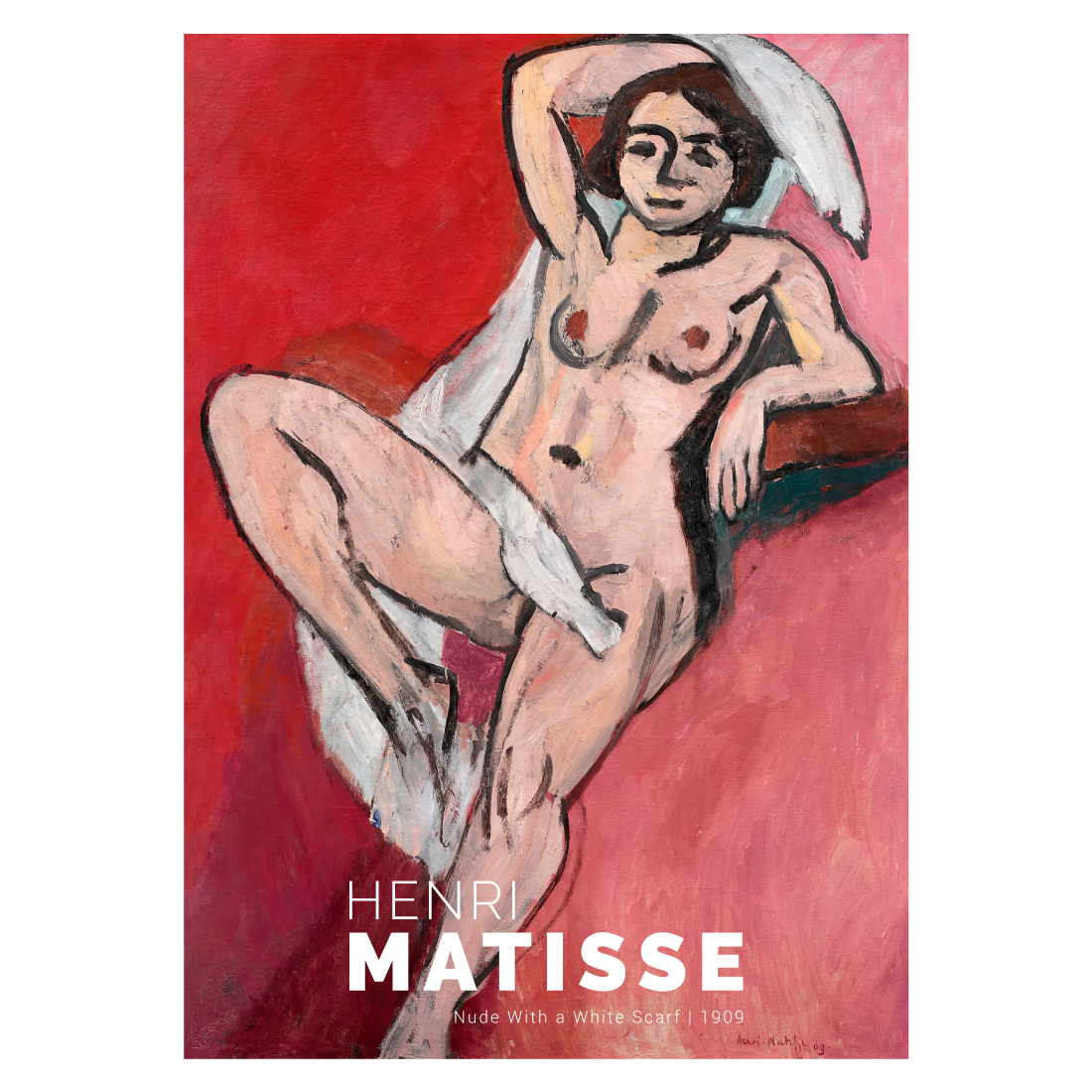 Kunstplakat "Nude With a Scarf" af Henri Matisse 