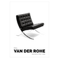 Plakat med Mies van der Rohes stoll "Barcelona"