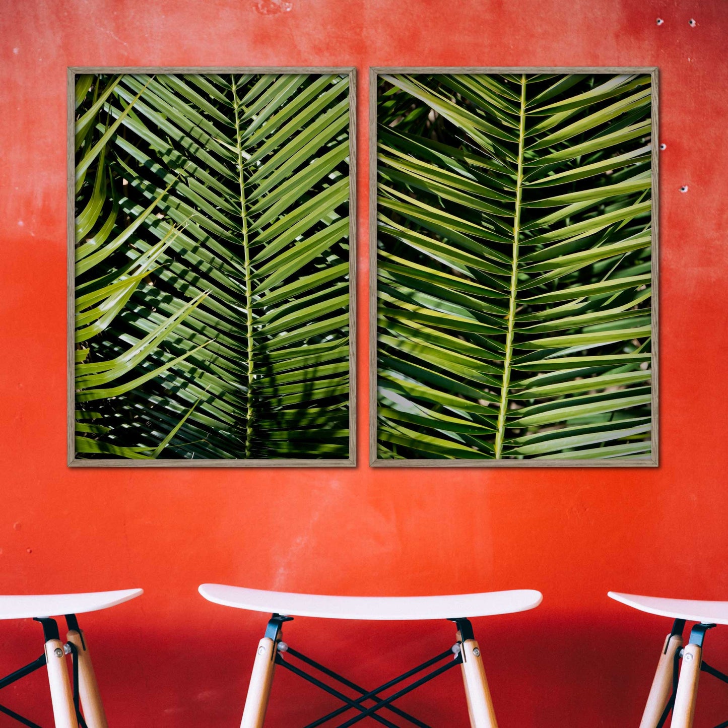 2 Posters with Palm Leaves