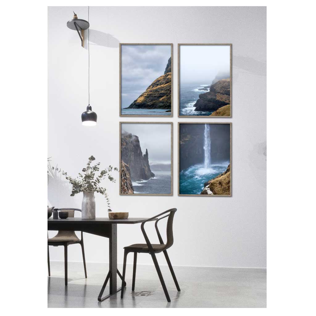 billedvæg med færø plakater