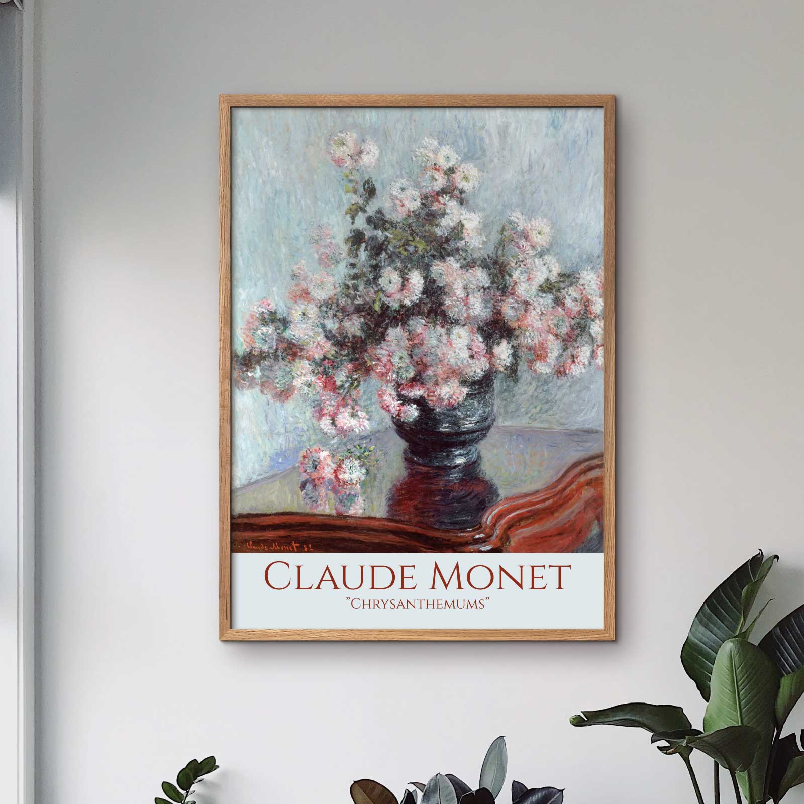 Art poster with Claude Monets painting "Chrysanthemum"