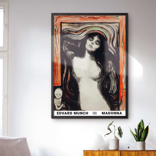 Art poster featuring Edvard Munch "Madonna" from 1896