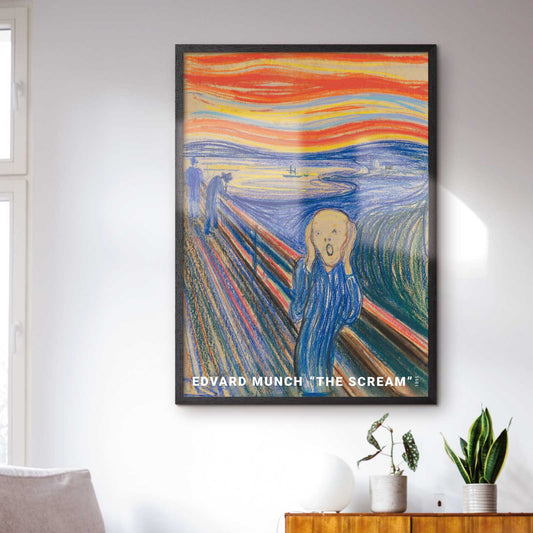 "The Scream" poster from 1895 drawn with crayons