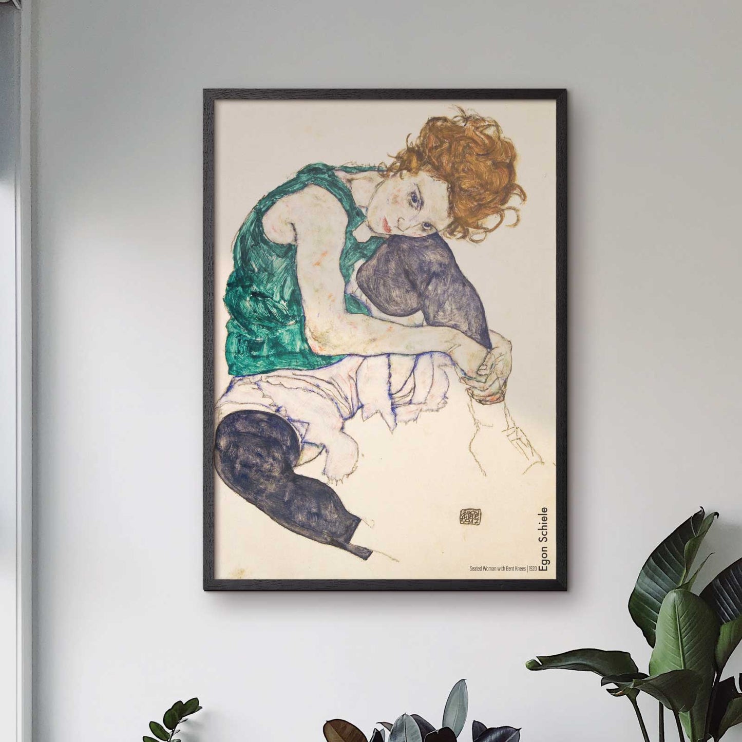 Art poster Egon Schiele sketch "Seated woman with bent knees"