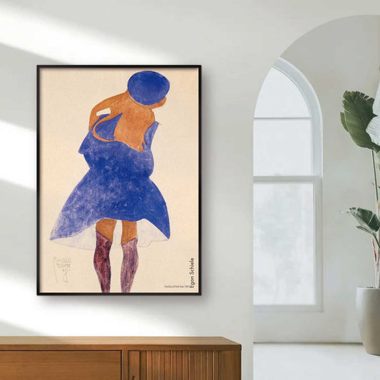 Art poster Egon Schiele drawing "Standing girl"