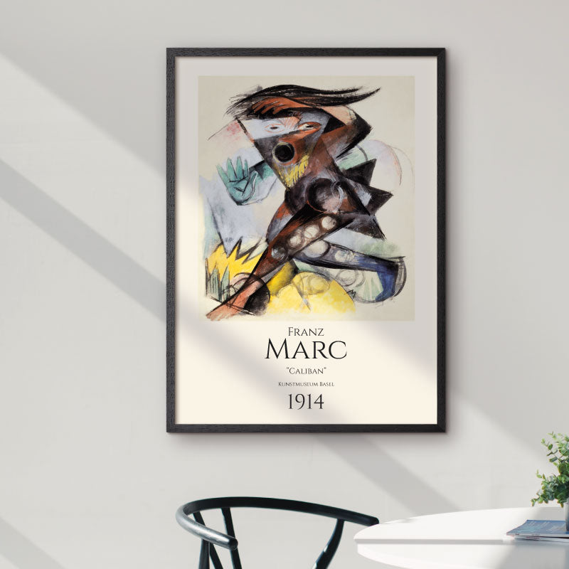 Abstract art poster showing Franz Marcs "Caliban"