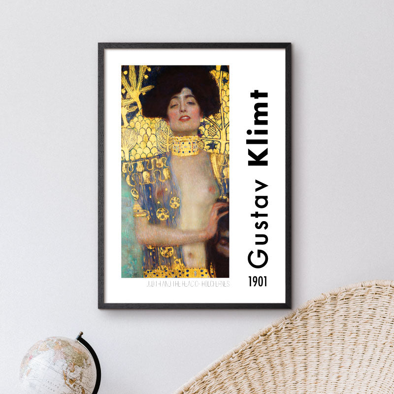 Art poster showing Klimts "Judith and the Head of Holofernes"