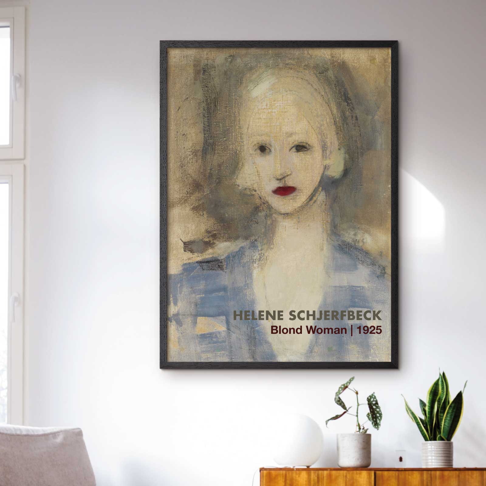 Art poster with Helene Scherfbecks "Blond Woman"