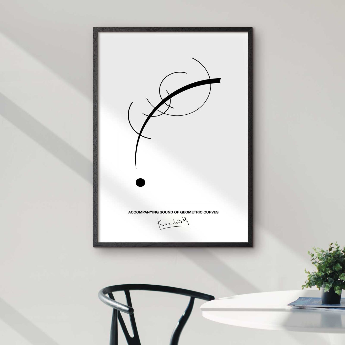 Art poster med Wassily Kandinsky "Accompanying Sound of Geometric Curves"
