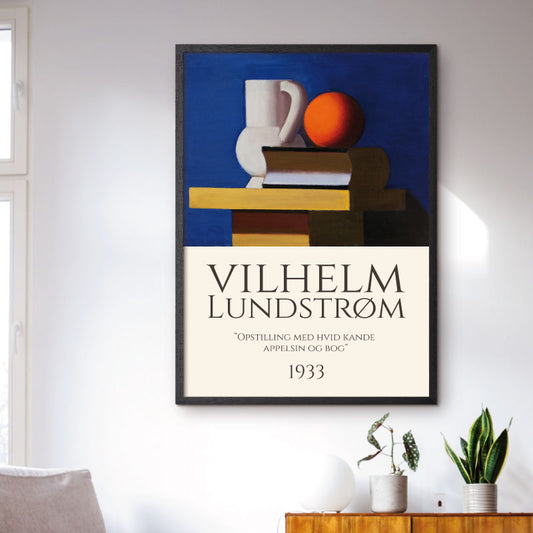 Art poster with Vilhelm Lundstrøm "Opstilling med kande og appelsin"