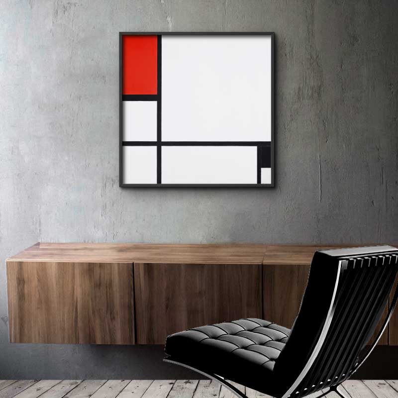Art poster med Piet Mondrians Composition No. 1