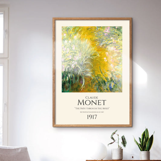 Art poster med Monets "Monet "Path through the Irises""