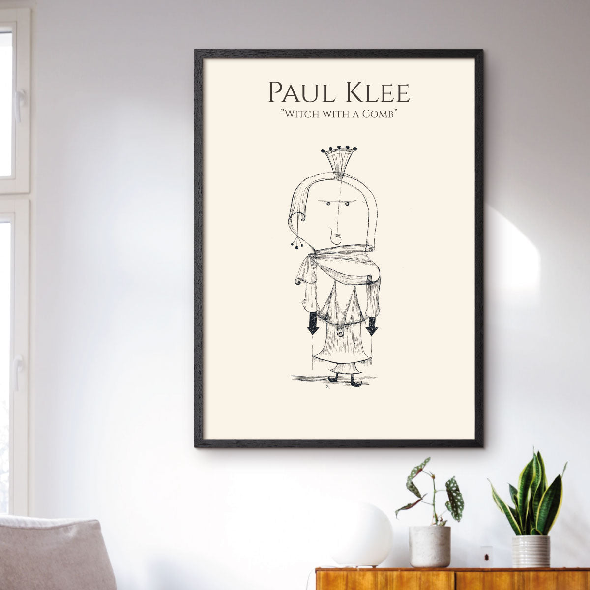 Art poster with Paul Klees "Wich with a comb"