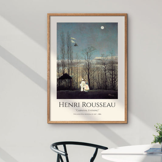 Art poster showing Henri Rousseau "Carnival Evening"