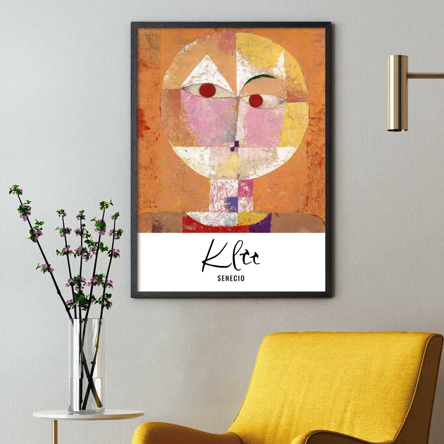 Art poster featuring "Senecio" by Paul Klee