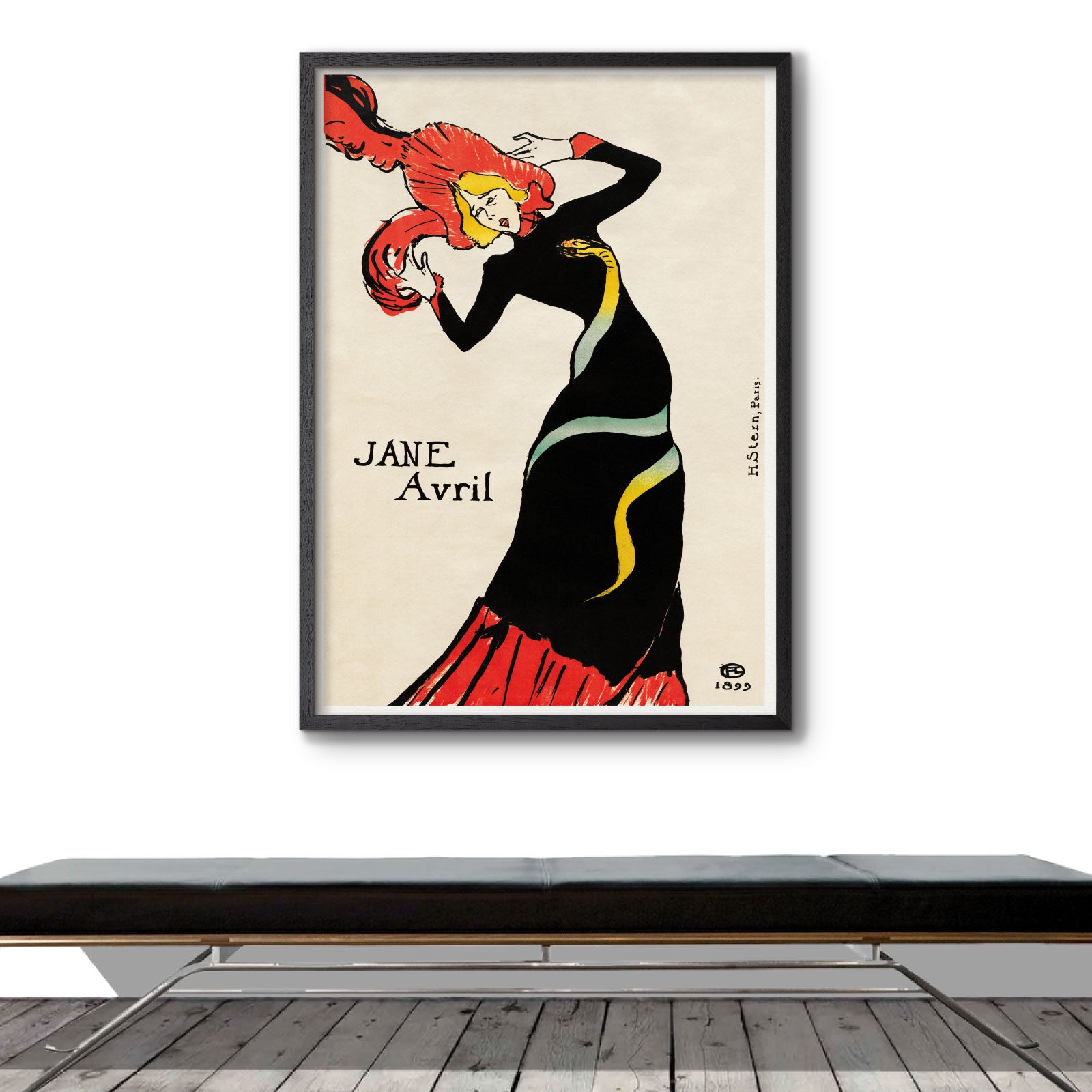 Art poster with Toulouse Lautrec "Jane Avril"