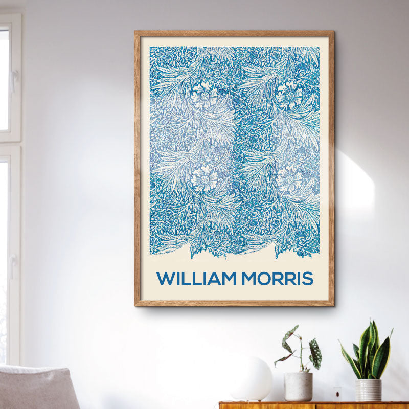 Art poster with William Morris Blue Marigold