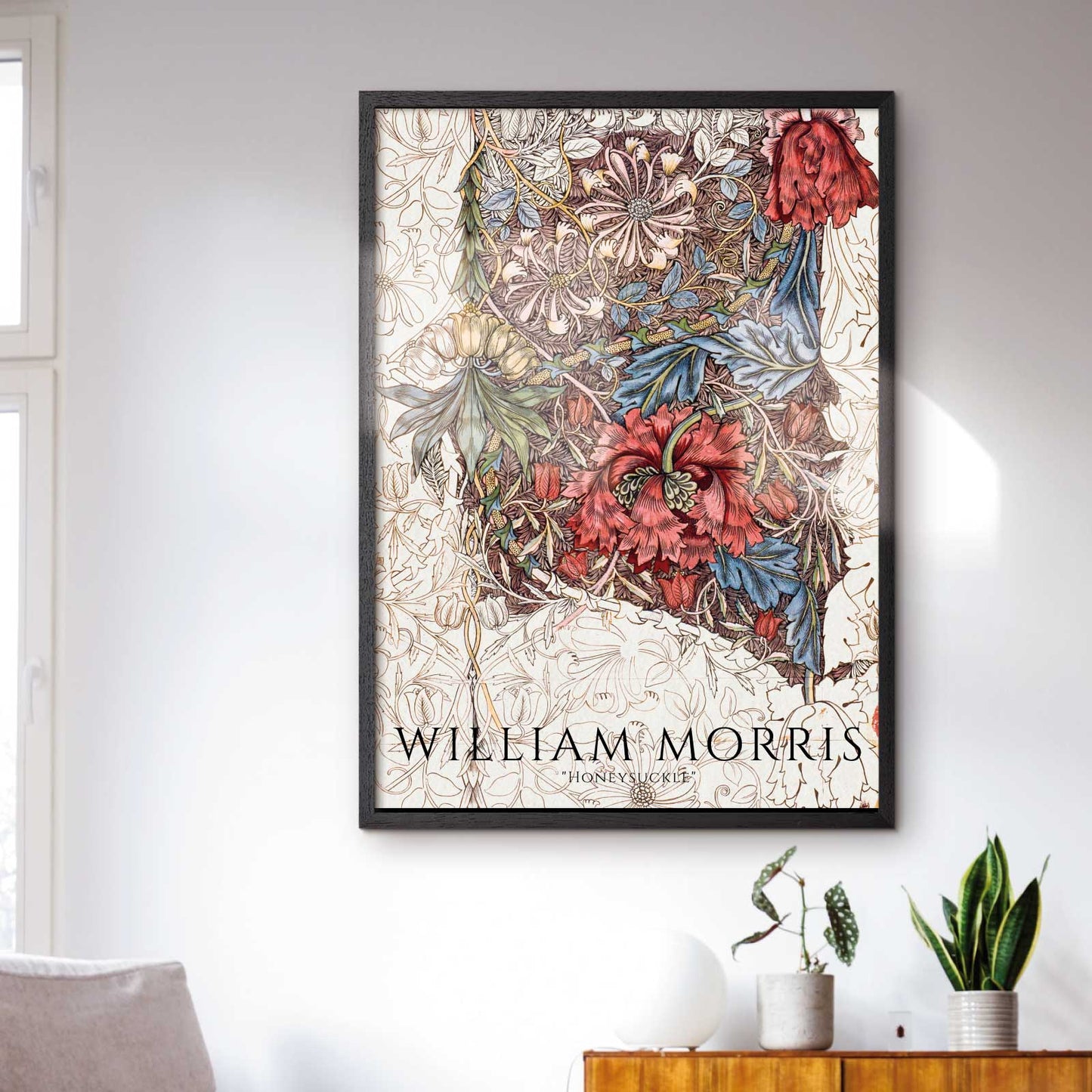Art poster with William Morris "Honeysuckle"