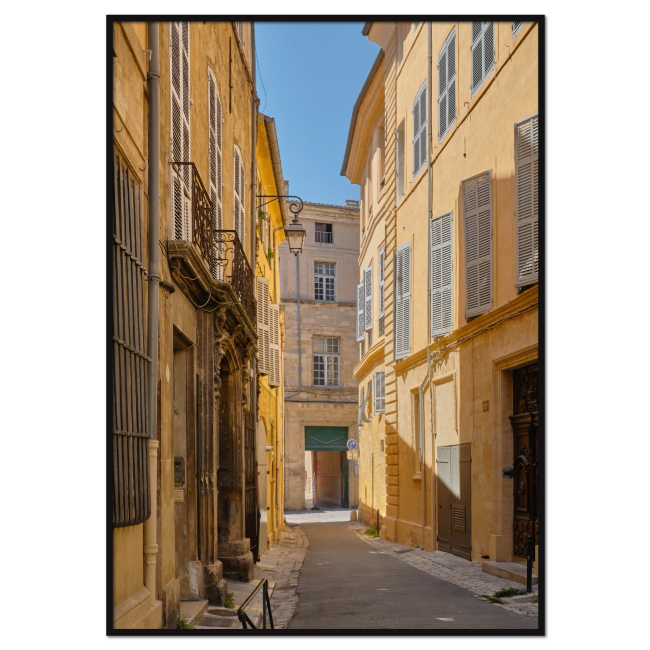 typisk byplakat fra Provence med gule huse
