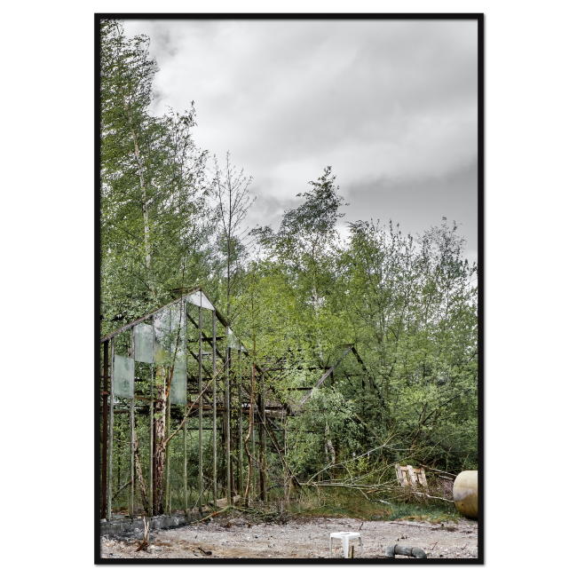 fotokunst billede med forfaldent drivhus