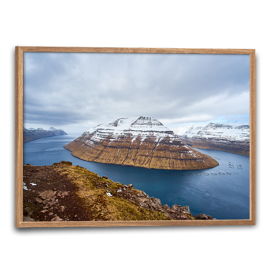 færøerne plakat med udsigt fra toppen af Klakkur