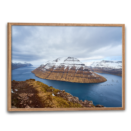 færøerne plakat med udsigt fra toppen af Klakkur