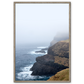 færøerne plakat med kysten ved gasadalur i tåge