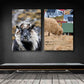 2 færøerne plakater med græssende får og portræt af et får