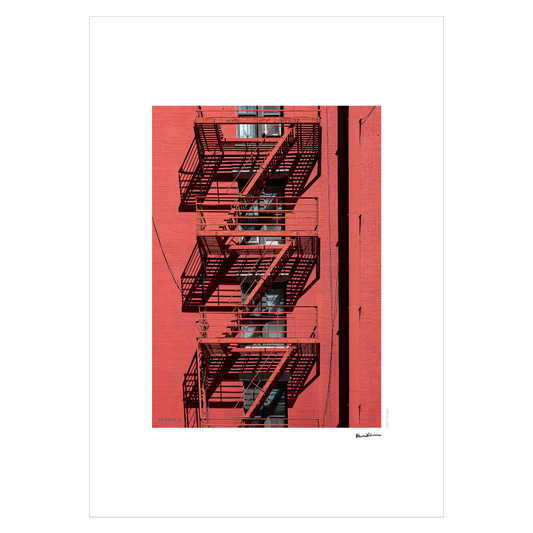 New York fotokunst plakat med udvendig brandtrappe i East Village