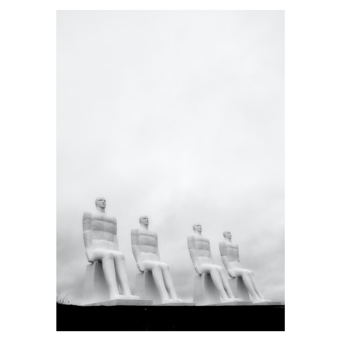 Esbjerg by plakat med de fire siddende mænd