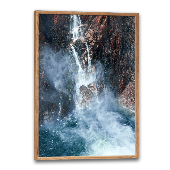 fotokunst plakat med norske Vøringsfossen fra oven