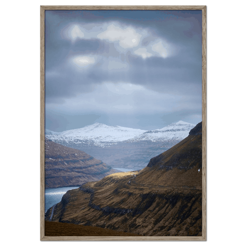 færøerne plakat med smukt himmellys