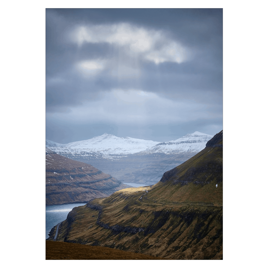 plakat fra færøerne med smukt himmellys