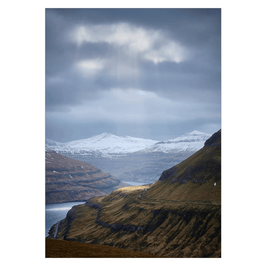 plakat fra færøerne med smukt himmellys