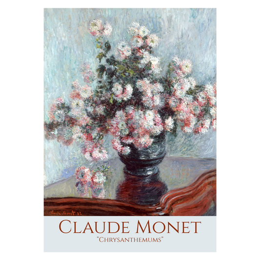 Kunstplakat med Claude Monets maleri "Chrysanthemum"