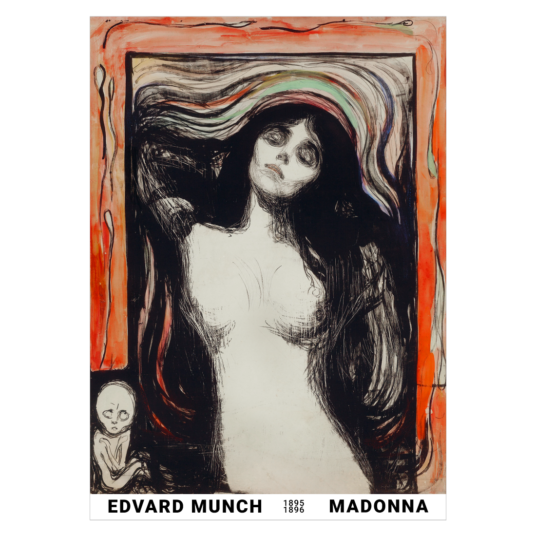 Kunstplakat med Edvard Munch "Madonna" fra 1896