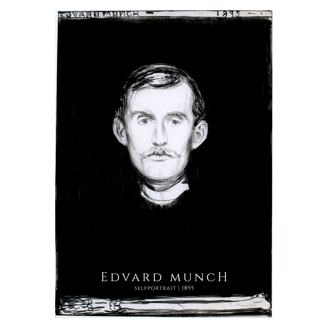 Kunstplakat med selvportræt af Edvard Munch