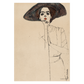 Kunstplakat med Egon Schiels tegning "Frauenbildnis ll"