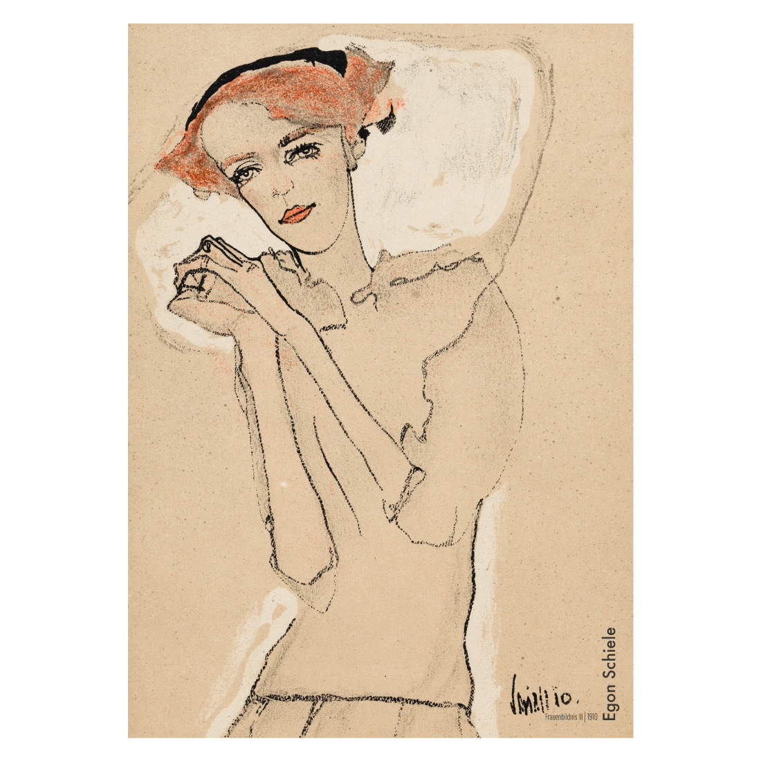 Kunstplakat med Egon Schiele "Portrait of a Woman III"