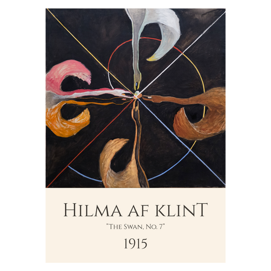 Kunstplakat med Hilma af Klints maleri "The Swan No. 7"