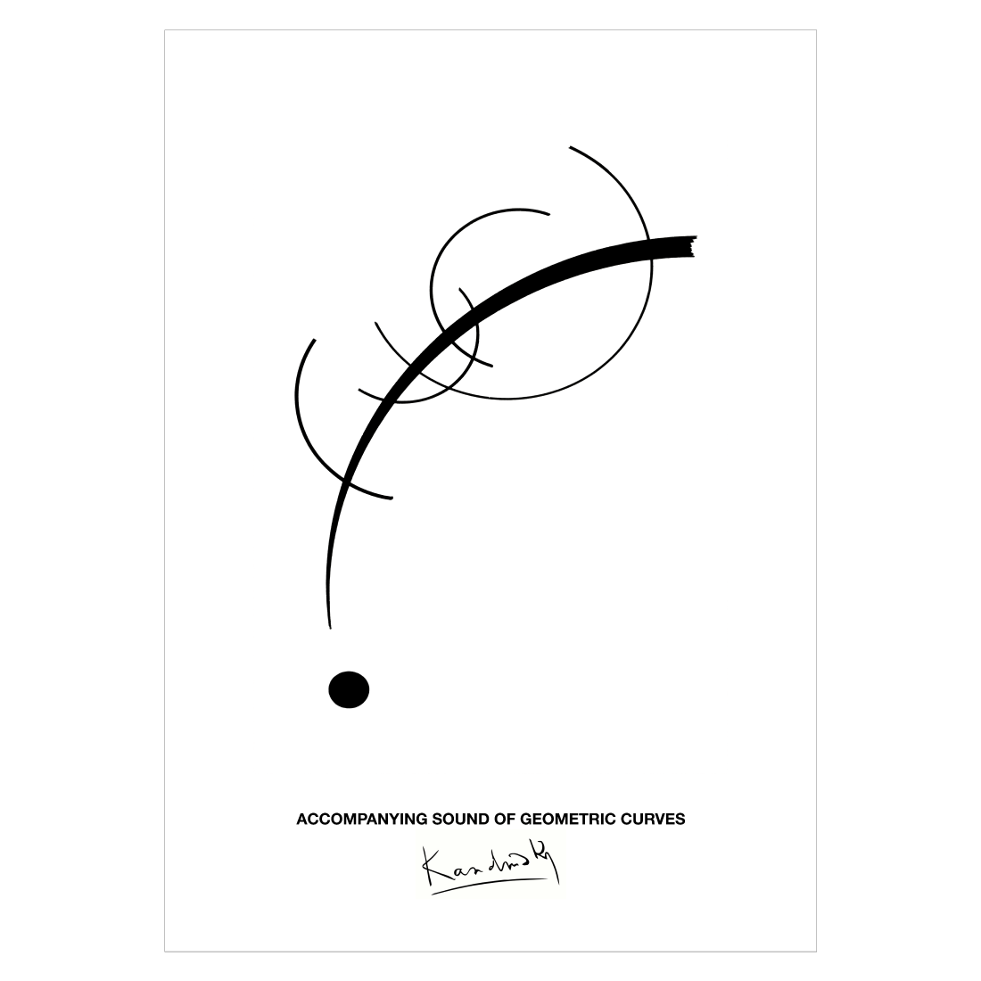 Kunstplakat med Wassily Kandinsky "Accompanying Sound of Geometric Curves"