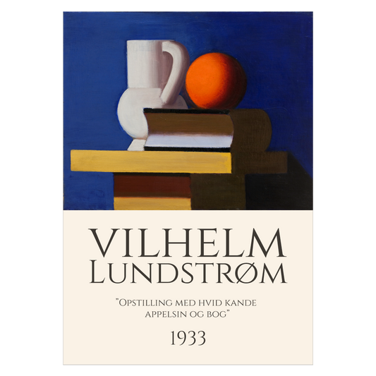 Kunstplakat med Vilhelm Lundstrøms "Opstilling med kande og appelsin"