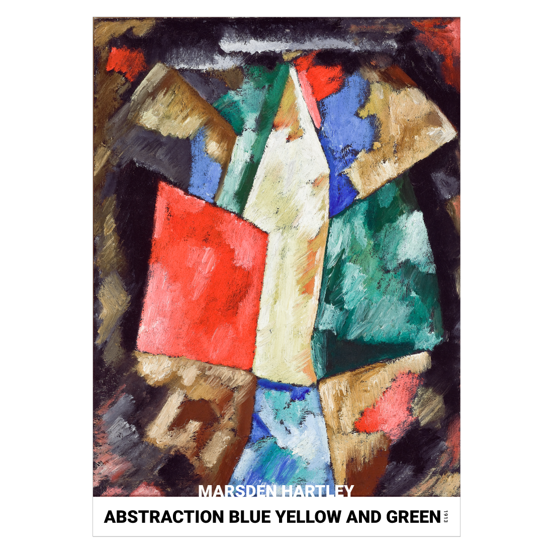 Kunstplakat med Marsden Hartley "Abstraction blue yellow and green"