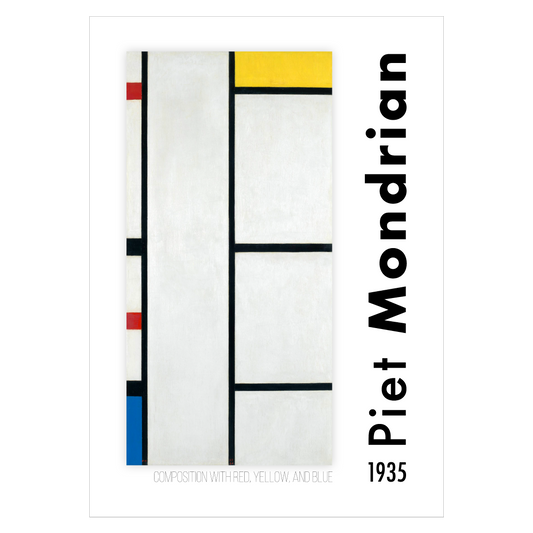 kunstplakat med Piet Mondrians "Composition with red yellow and blue"